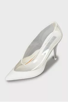 Stiletto heels with transparent inserts