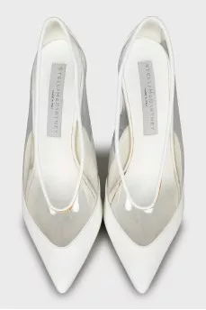 Stiletto heels with transparent inserts