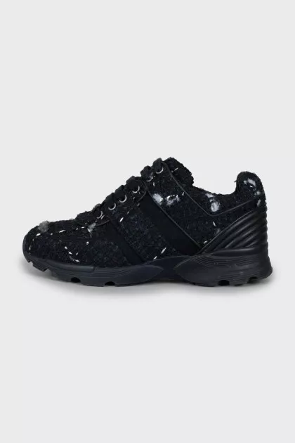 Textile lace-up sneakers