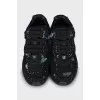 Textile lace-up sneakers