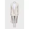 Beige suit with tailcoat and skirt