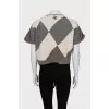 Asymmetrical Checked Cardigan