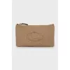 Textile clutch with small print