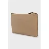 Textile clutch with small print