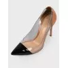 Black-beige shoes with transparent inserts
