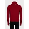 Red turtleneck sweater