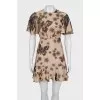 Silk mini dress in print