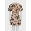 Silk mini dress in print