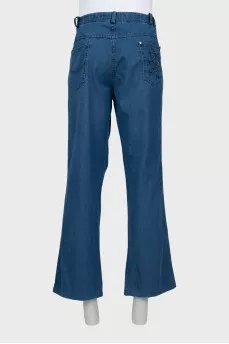 Men's Blue Flared Jeans