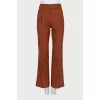 High-waisted flared trousers