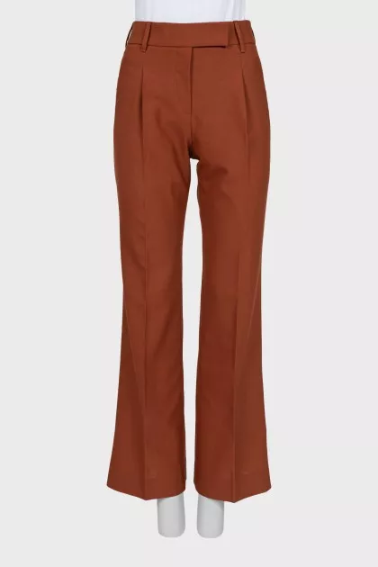 High-waisted flared trousers