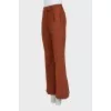 High-waisted flared trousers