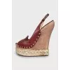 High-heeled wooden sandals