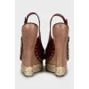 High-heeled wooden sandals