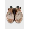 High-heeled wooden sandals