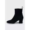 Suede ankle boots with medium heels