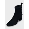 Suede ankle boots with medium heels