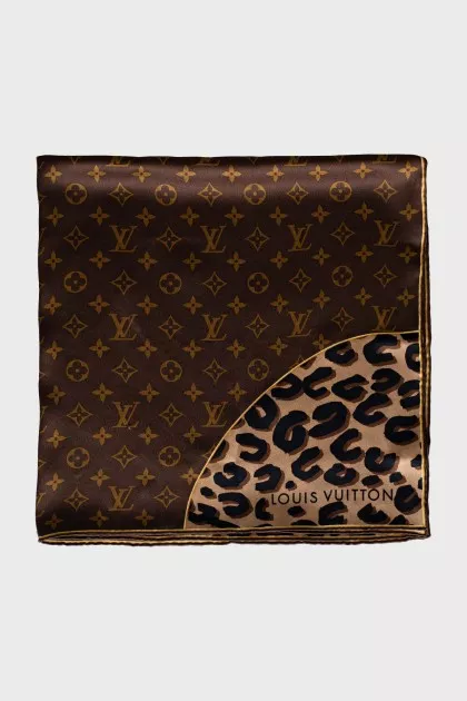 Silk scarf with brand logo
