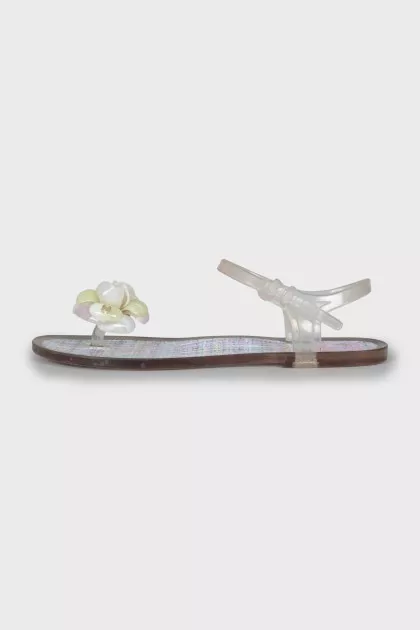 Silicone sandals with brand logo