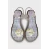 Silicone sandals with brand logo