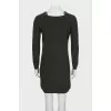 Knitted dress with a deep neckline