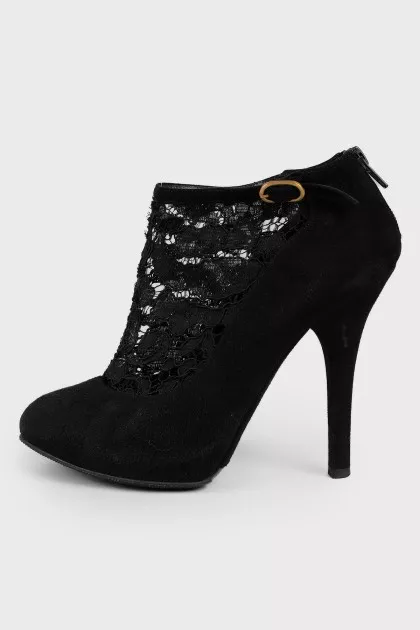 Lace front ankle boots
