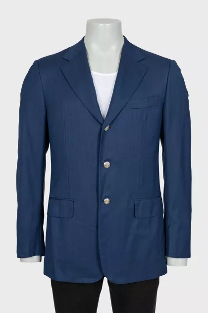Men's blue straight cut jacket