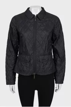 Cropped quilted jacket with collar