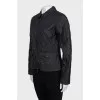 Cropped quilted jacket with collar