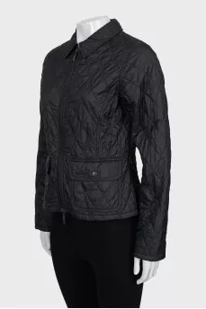 Cropped quilted jacket with collar