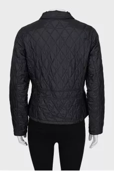 Cropped quilted jacket with collar