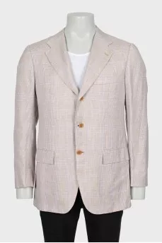 Men's Blazer in Checkered Print