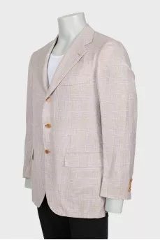 Men's Blazer in Checkered Print
