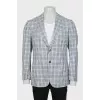 Men's Checkered Fitted Blazer