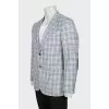 Men's Checkered Fitted Blazer