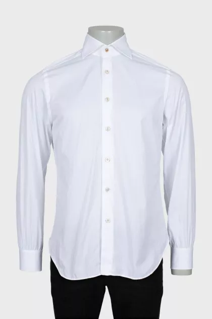 Мужская прямая рубашка белого цвета