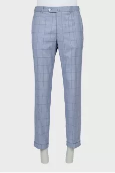 Men's wool trousers with print