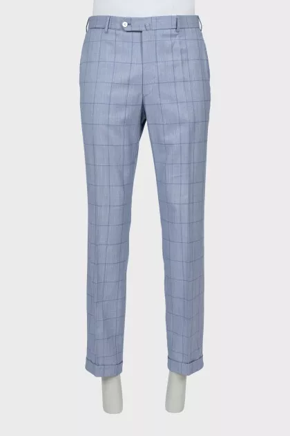 Men's wool trousers with print