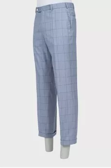 Men's wool trousers with print