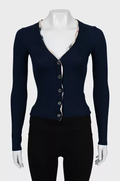 Fitted wool cardigan