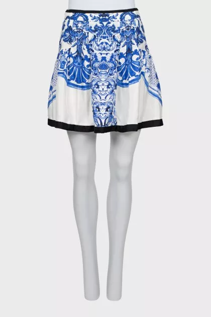Silk printed skirt