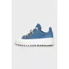 Denim sneakers with a relief sole