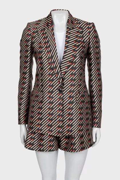 Printed suit with shorts