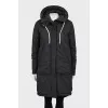 Black parka with hood