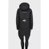 Black parka with hood