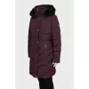 Quilted down jacket with eco-fur