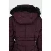 Quilted down jacket with eco-fur