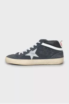 Suede sneakers with perforation