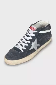 Suede sneakers with perforation