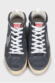 Suede sneakers with perforation